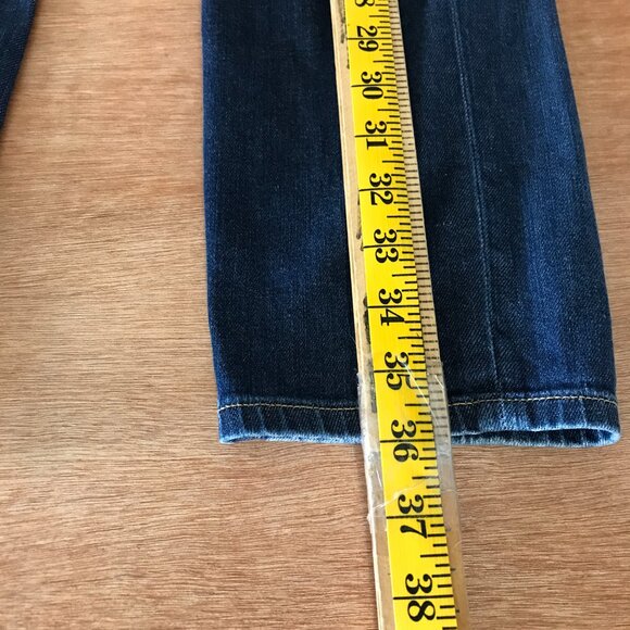 Uniqlo Skinny Straight Jeans Women 26 Blue Mid Rise Medium Wash Kaihara Fabric - Picture 7 of 12